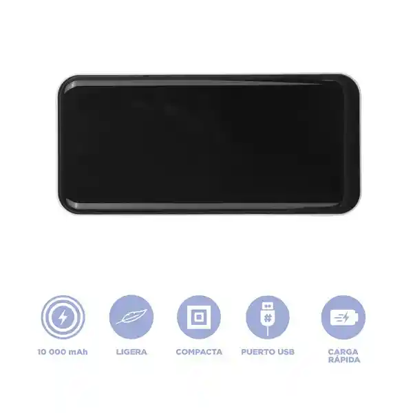 Bateria de Respaldo 10000mah Con 4 Cables Blanco Serie Miniso