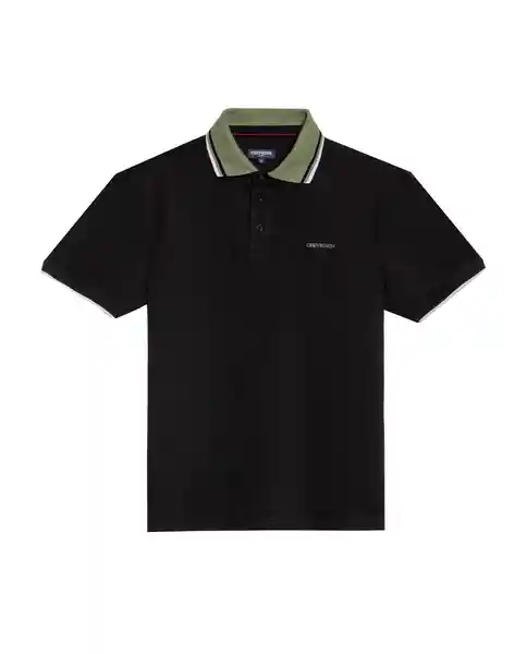Camiseta Contrast Polo Neck Negro Sombrio T M Chevignon