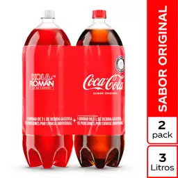 Coca-Cola Gaseosa Sabor Original 3L + Kola Román Original 3 L