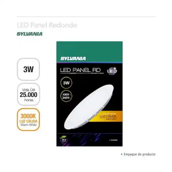 Sylvania Led Panel Red 3W Luz Cálida 100-240V Incrustar