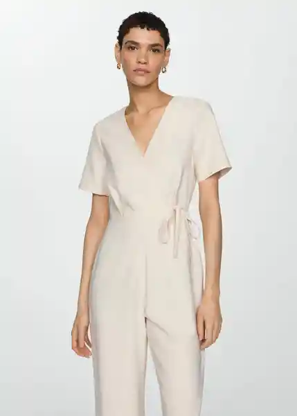 Enterizo Mono Boscol-H Crudo Talla XL Mujer Mango