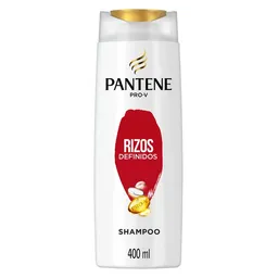 PANTENE Shampoo para cabello dañado Pantene Rizos Definidos con Pro-Vitaminas Aceite de Coco y Omega 9 400 ml