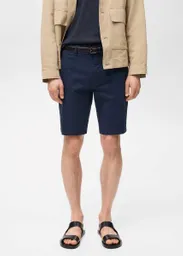 Bermuda Gracia Navy Talla 44 Hombre Mango