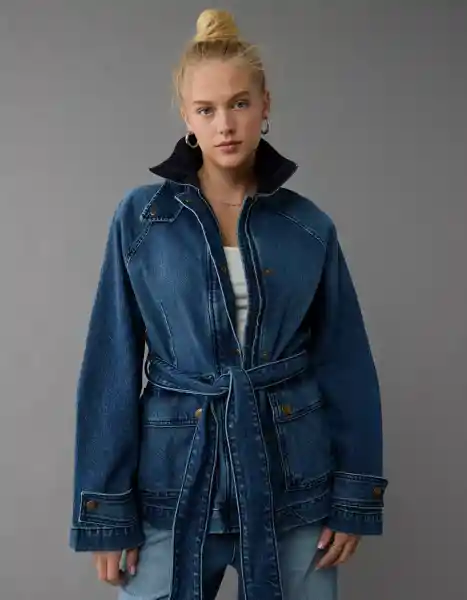 Chaqueta Mujer Azul Talla: SMALL 3658936 American Eagle