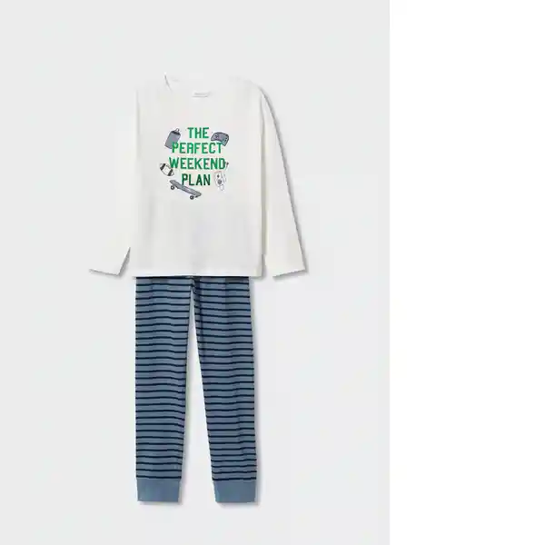 Pijama Pack Weekend Offwhite Talla 06 Niños Mango