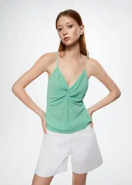 Top Solis Verde Talla Xs Mujer Mango