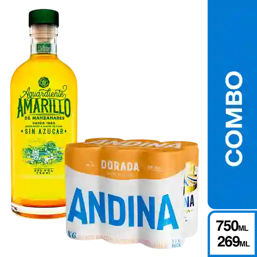 Combo Andina 269 mL + Amarillo Manzanares Aguardiente Sin Azúcar
