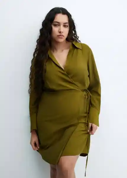 Vestido Vane Khaki Talla XS Mujer Mango