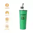 Vaso Acero Doble Pared Pitillo Creeper Minecraft Verde Miniso
