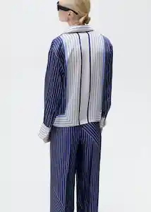 Camisa Shirty Azul Talla M Mujer Mango