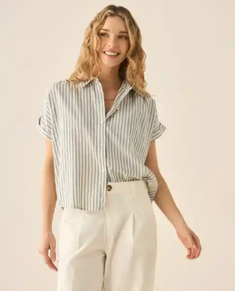 Camisa Verde Seco Oscuro Talla XL 613G032 Esprit