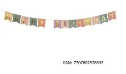 Peach Banner Happy Birthday Colores