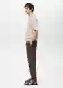 Pantalón Delave Chocolate Talla 40 Hombre Mango