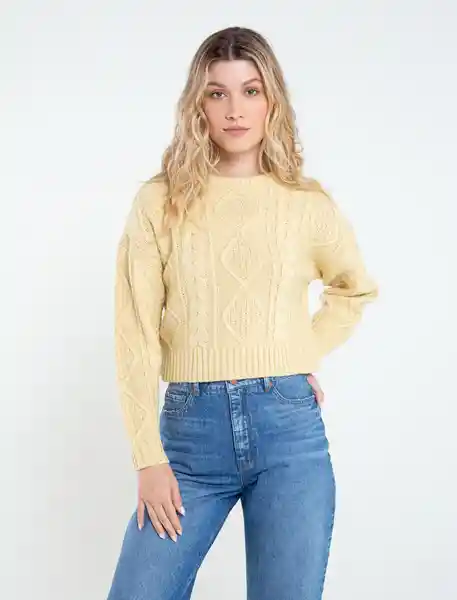 Tejido Victoria Mujer Amarillo Luz Claro Talla XS Naf Naf