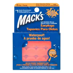 Mack's Tapón para Oído Siliconado Naranja Kids