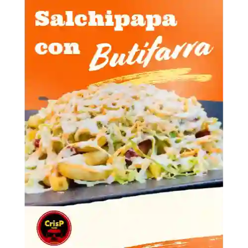 Salchipapa con Butifarra
