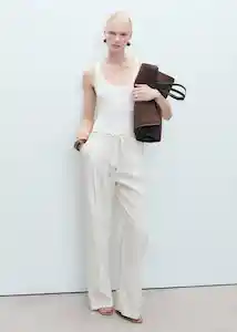 Enterizo Mono Tory Off White Talla XS Mujer Mango