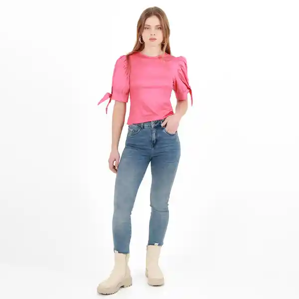 Jean Ilussion Tiro Medio Bota Recta Azul Talla 10 - 570749