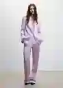 Blazer Americana Topete Malva Talla M Mujer Mango