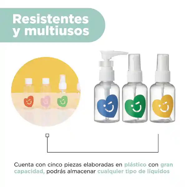 Kit de Botellas de Viaje Sweetheart Miniso