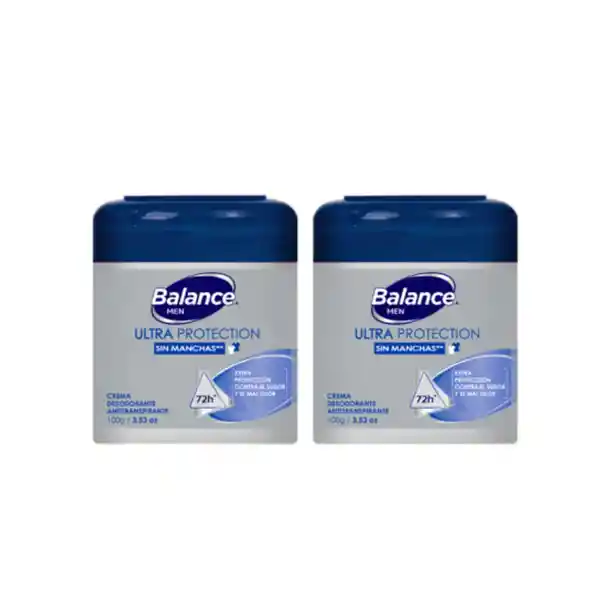 Desodorante Balance Crema Pote Ultra Protection Hombre 2x100Gr