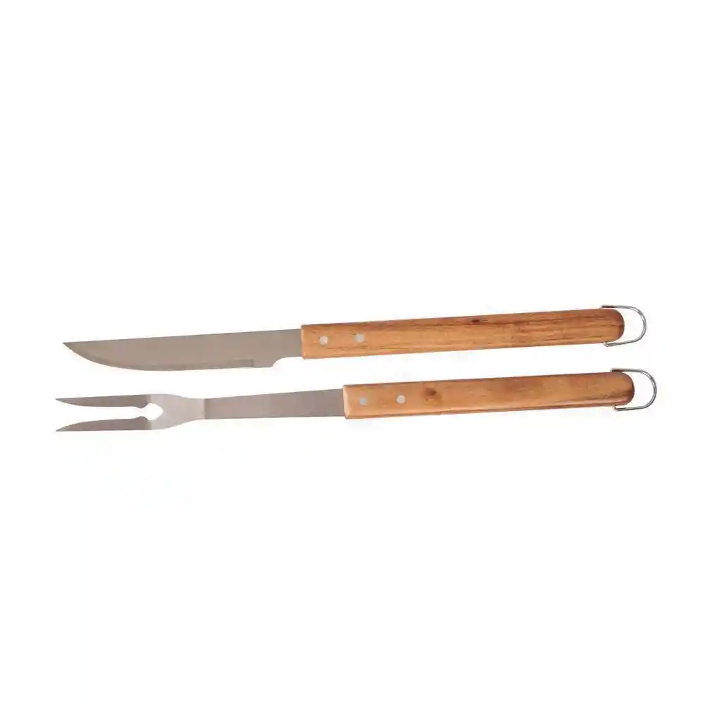 Ambiente Gourmet Set de Cuchillo y Tenedor Bbq Acacia