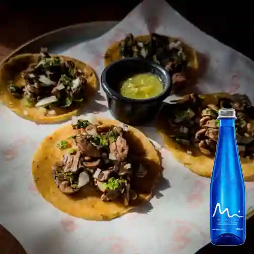 Combo Tacos Al Pastor X 4 + Agua Manantial Sin Gas
