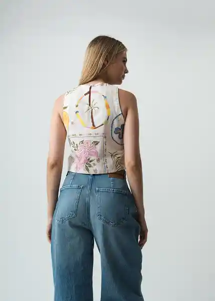 Camisa Ruri Mujer Crudo Marfil Claro T M 012G387 Naf Naf