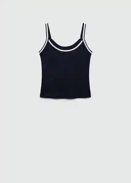 Top Ravioli Navy Talla M Mujer Mango