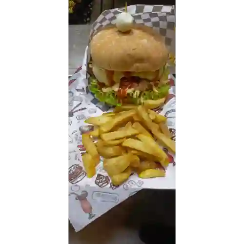 Hamburguesa Pollo Apanado en Combo