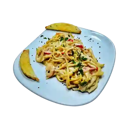 Pasta Camarones y Champiñones