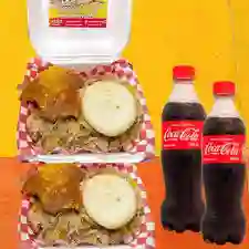 Combo Duo Lechona 500 gr + 2 Coca Cola 400 Ml.