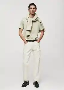 Camiseta Bellow Verde Pastel Talla M Hombre Mango