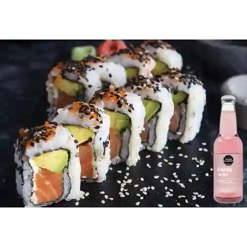 Combo Philadelphia Roll +Hatsu Frambuesa Rosas 300ml