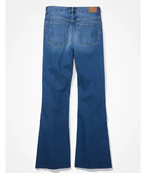 Jean Low Rise Baggy Flare Azul Talla 2 Long Mujer American Eagle