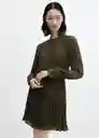 Vestido Isabel Khaki Talla S Mujer Mango
