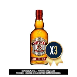 Whisky Chivas Regal 12 Years 700ml Combo X3