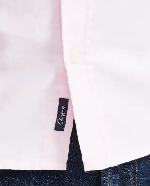 Camiseta Oxford Manga Corta Rosa Simple Claro T S Chevignon