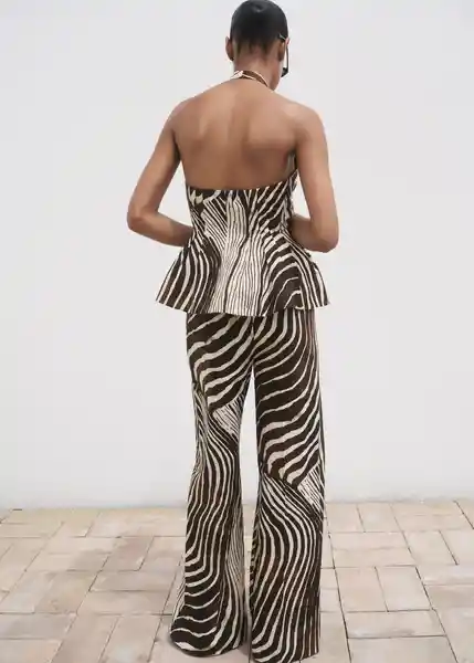Pantalón Wild Chocolate Talla 40 Mujer Mango