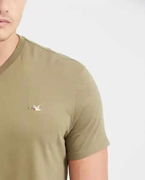 Camiseta V Neck Masculino Verde Cerro Oscuro Talla M Chevignon