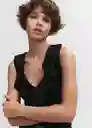Top Hame Negro Talla XS Mujer Mango