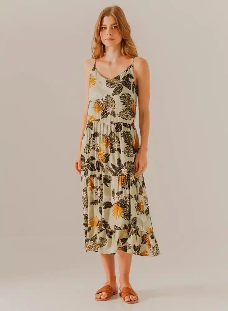Vestido Manga Sisa Mujer L - Flores