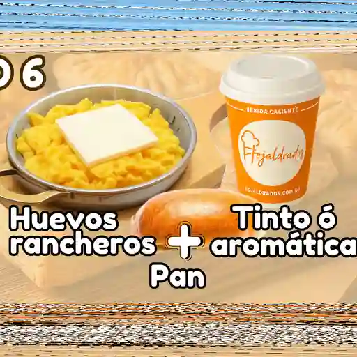 Huevos rancheros y bebida caliente