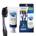 Oral-B Kit Crema de Dientes Détox + Cepillo de Dental Charcoal