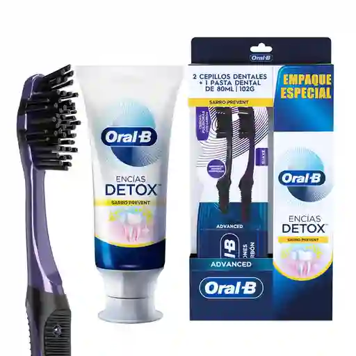 Oral-B Kit Crema de Dientes Détox + Cepillo de Dental Charcoal