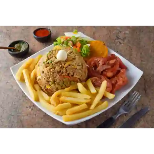 Arroz con costillas bbq