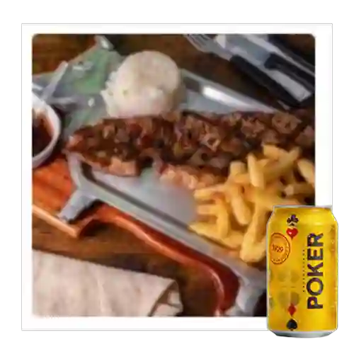 Combo Punta de Anca + Cerveza Poker Lta 330ml