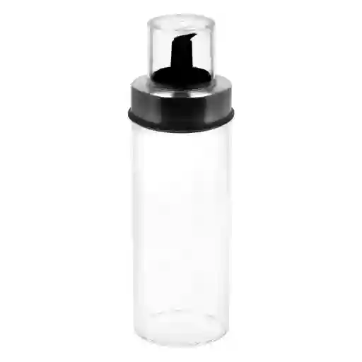 Aceitero De Vidrio Transparente Tapa Metal 0002