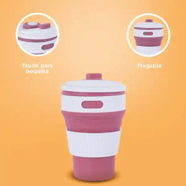 Vaso Plástico Plegable de Silicona de Rosa 350 mL Serie Miniso