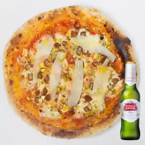 Combo Pizza 4 Quesos + Stella Artois Bot. 330ml